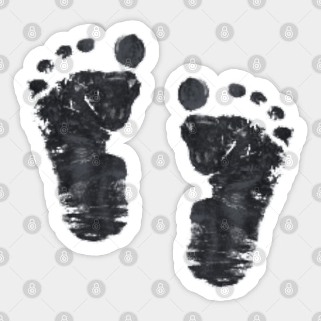 Baby Feet Footprints Black Sticker by jeanmbart